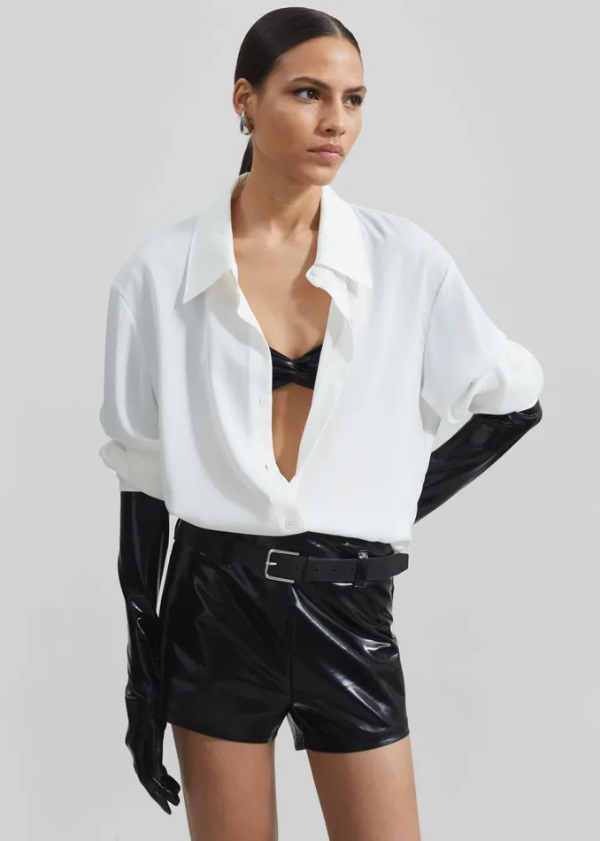 Women Daylin Button Up Shirt 8211 Ivory The Frankie Shop Tops