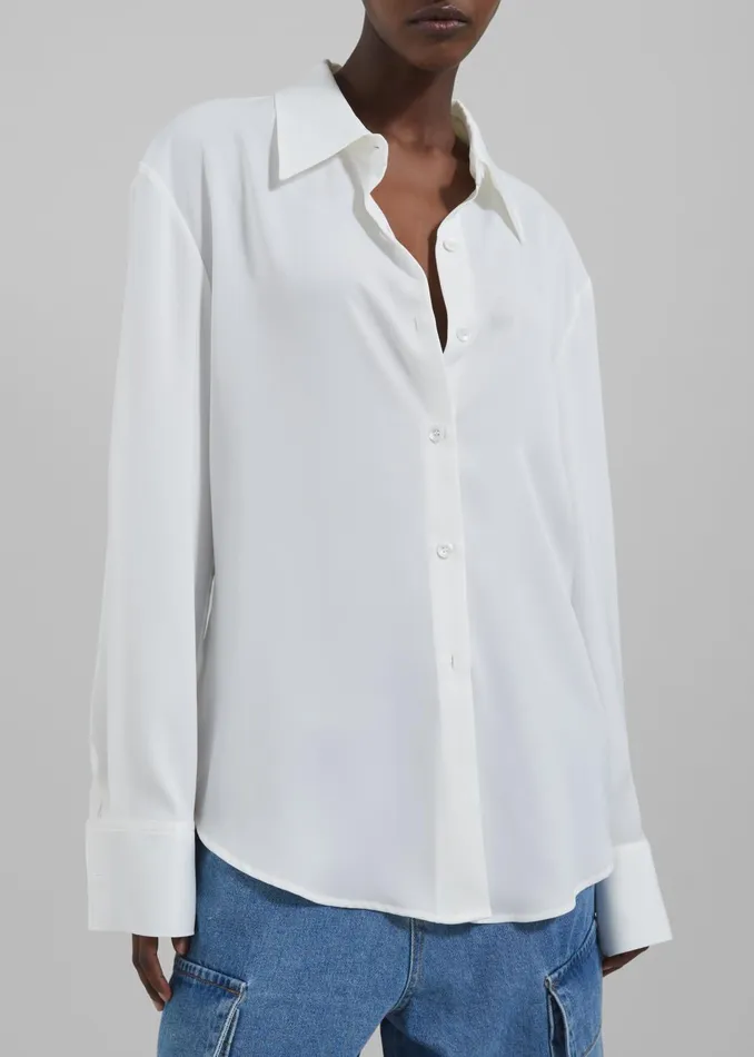 Women Daylin Button Up Shirt 8211 Ivory The Frankie Shop Tops