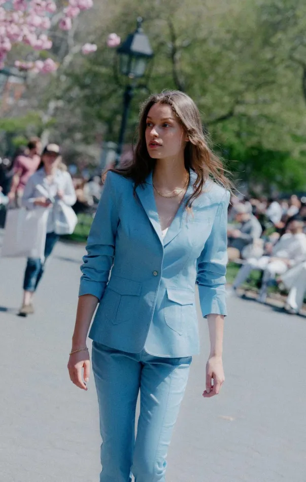 Women Denim Cinq Sept Louisa Jacket Blissful Blue