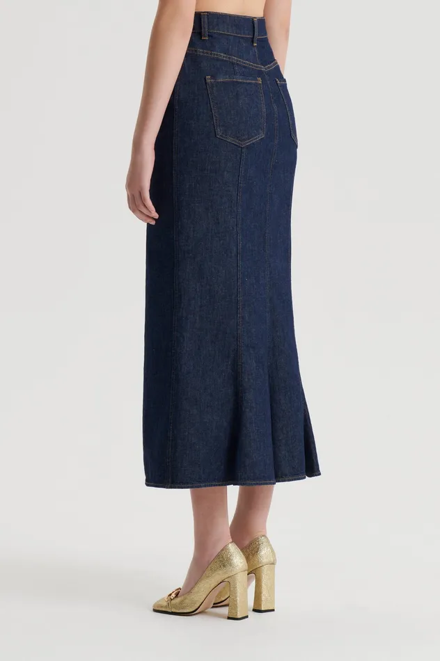 Women Denim Scanlan Theodore DENIM FIVE POCKET PENCIL SKIRT INDIGOB