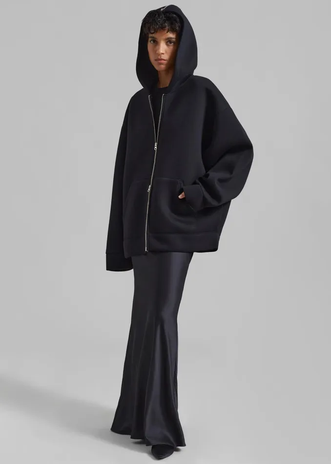 Women Denton Oversized Hoodie 8211 Black The Frankie Shop Outerwear