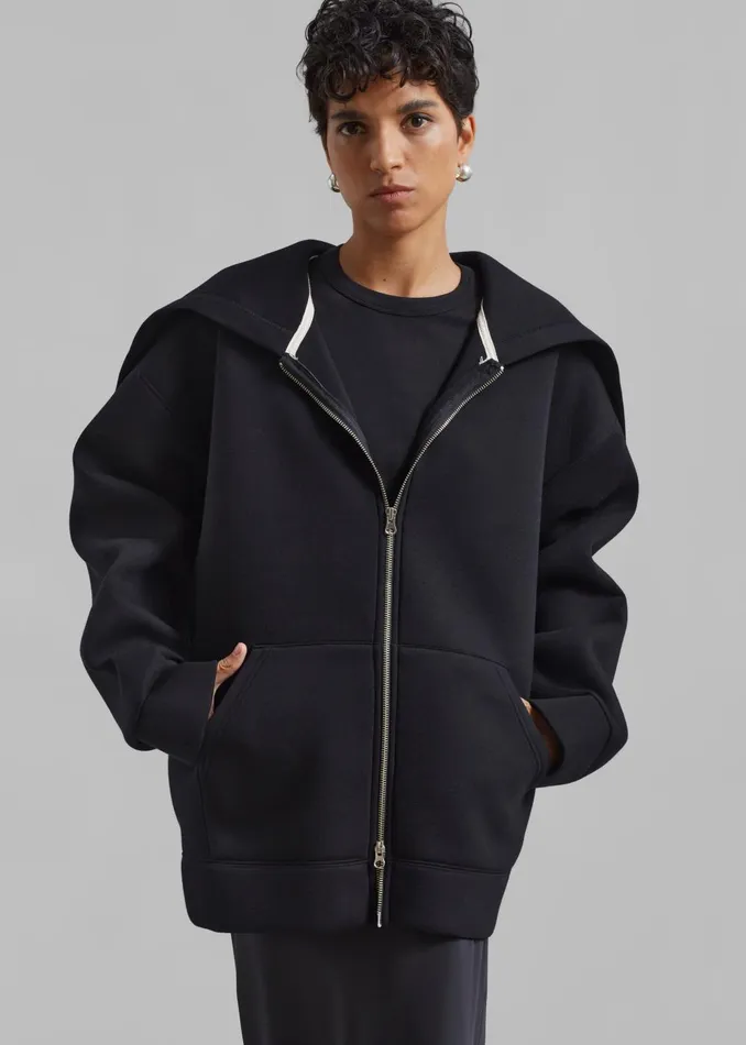 Women Denton Oversized Hoodie 8211 Black The Frankie Shop Outerwear