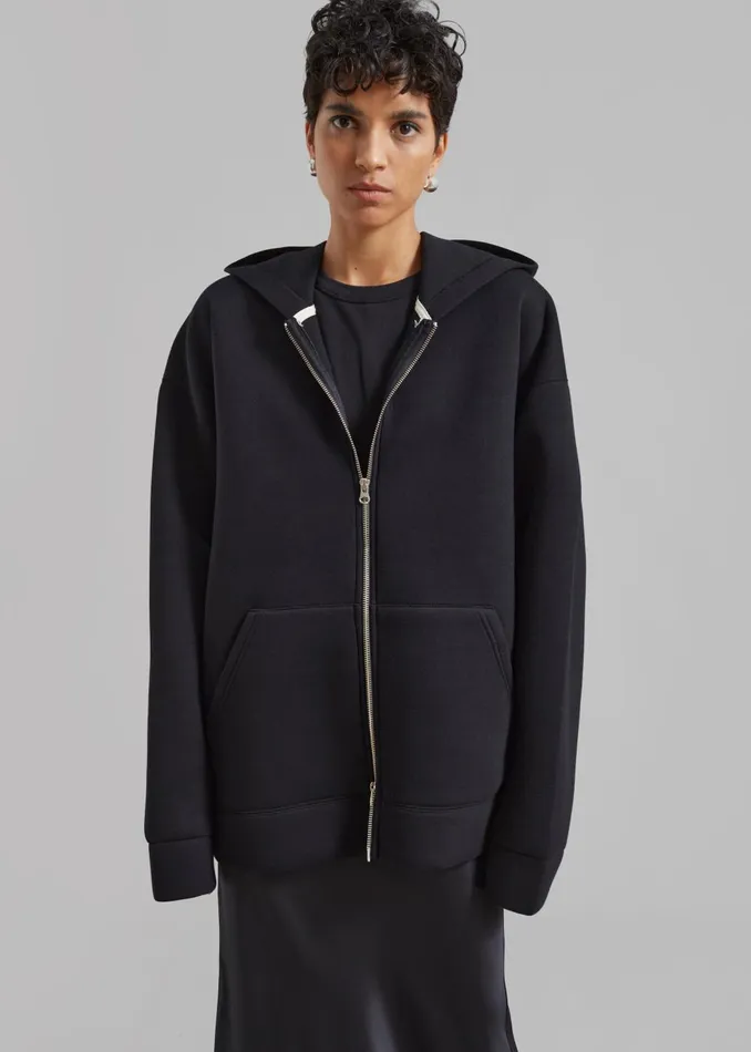 Women Denton Oversized Hoodie 8211 Black The Frankie Shop Outerwear