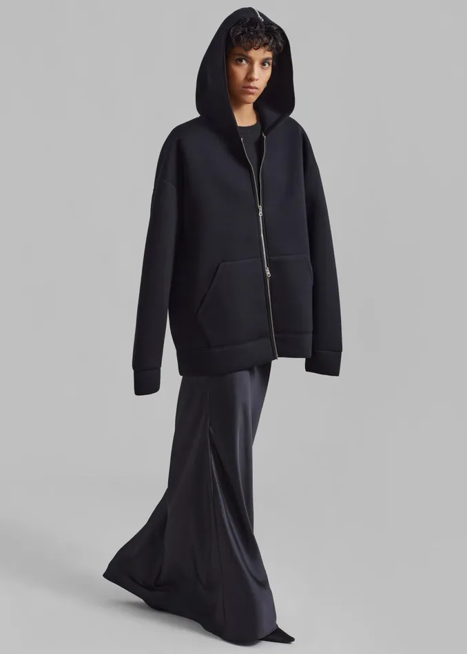Women Denton Oversized Hoodie 8211 Black The Frankie Shop Outerwear