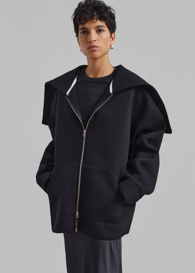 Women Denton Oversized Hoodie 8211 Black The Frankie Shop Outerwear