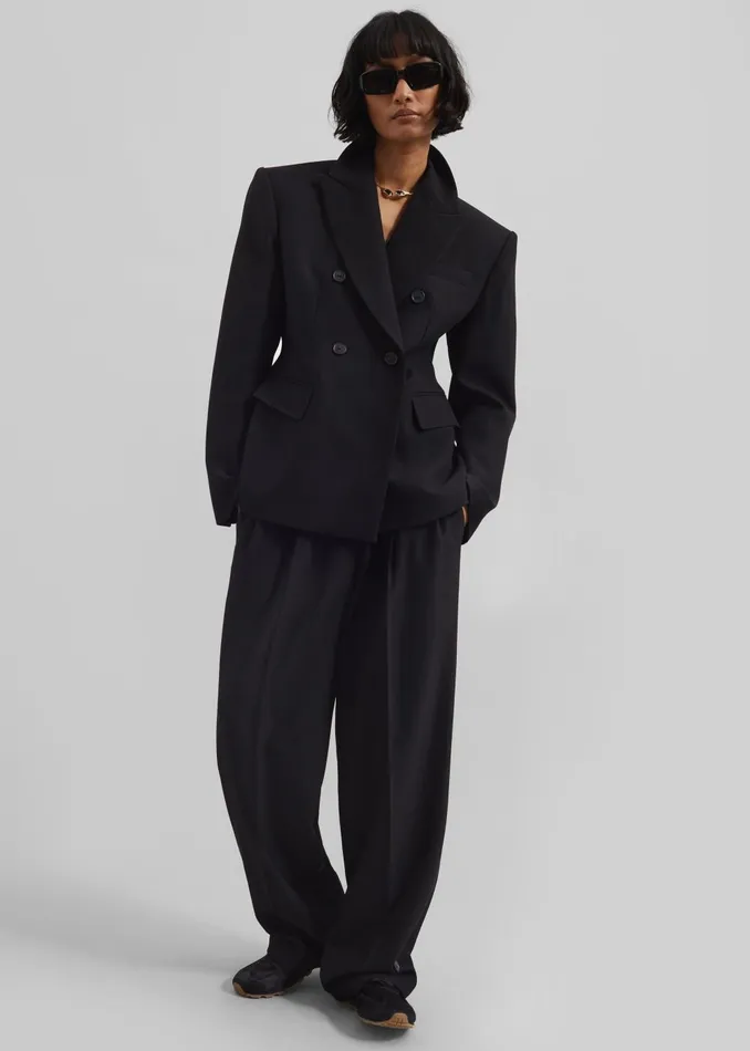 Women Dina Pleated Trousers 8211 Black The Frankie Shop Bottoms