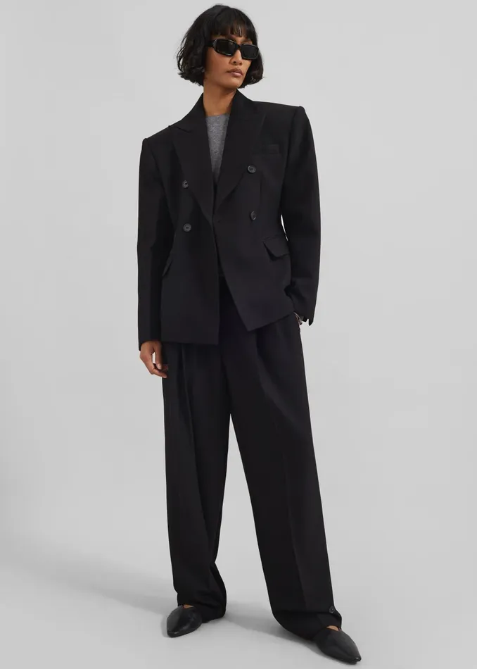 Women Dina Pleated Trousers 8211 Black The Frankie Shop Bottoms