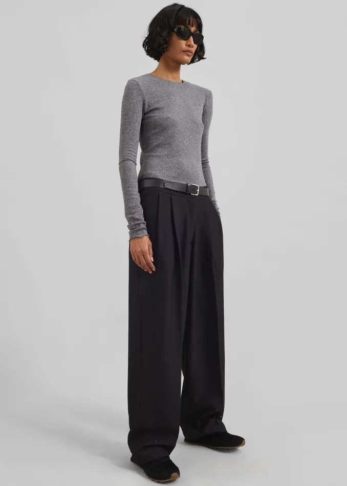 Women Dina Pleated Trousers 8211 Black The Frankie Shop Bottoms