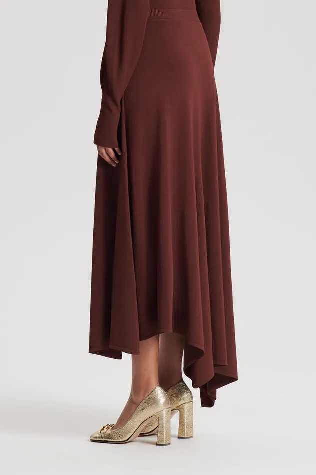 Women DRAPE HEM SKIRT BURGUNDY Skirts Scanlan Theodore