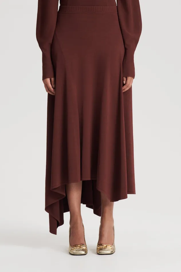 Women DRAPE HEM SKIRT BURGUNDY Skirts Scanlan Theodore