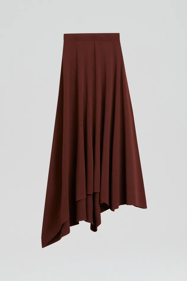 Women DRAPE HEM SKIRT BURGUNDY Skirts Scanlan Theodore