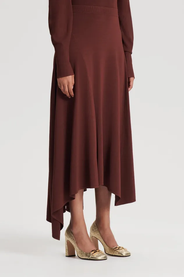 Women DRAPE HEM SKIRT BURGUNDY Skirts Scanlan Theodore
