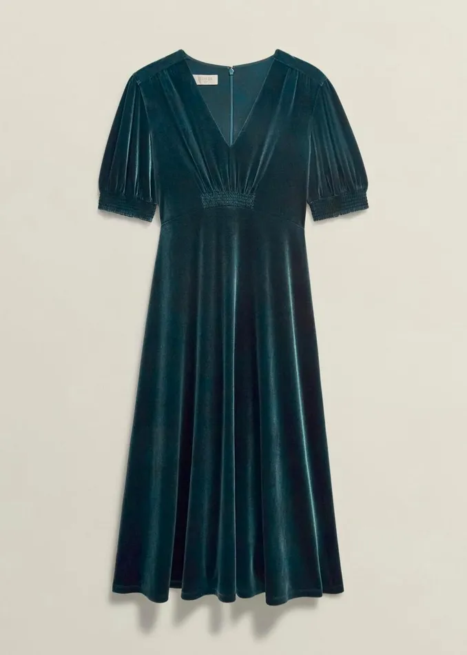 Women Dresses and Jumpsuits Hobbs Dormer Velvet Dress Evergreen