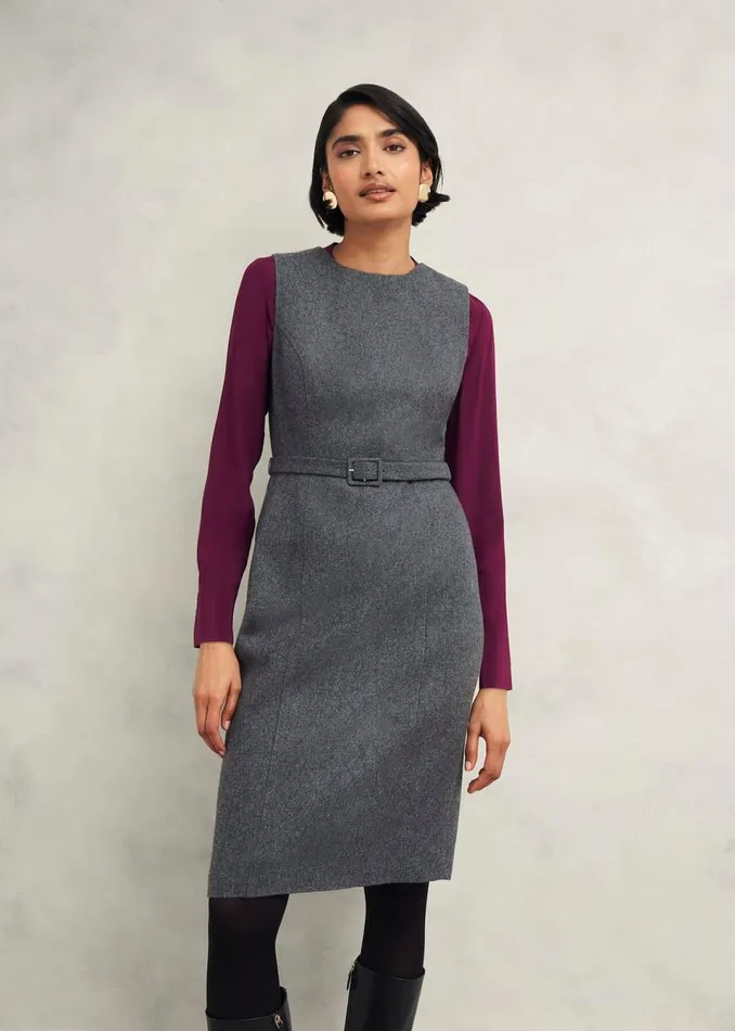 Women Dresses and Jumpsuits Hobbs Elsie Wool Blend Dress Grey