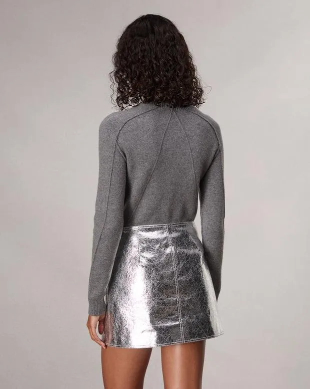Women Dresses and Skirts Rag and Bone Kyla Faux Leather Skirt Silver