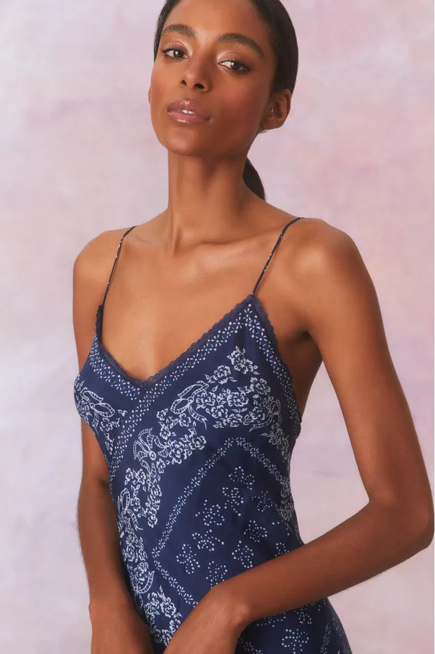 Women Dresses LoveShackFancy Deyo Bandana Maxi Dress Moonlight Indigo