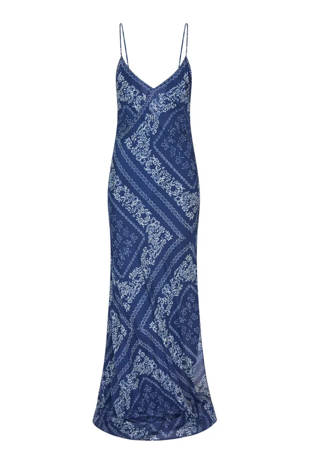 Women Dresses LoveShackFancy Deyo Bandana Maxi Dress Moonlight Indigo