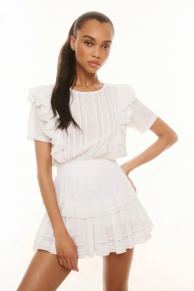 Women Dresses LoveShackFancy Natasha Heritage Mini Dress White