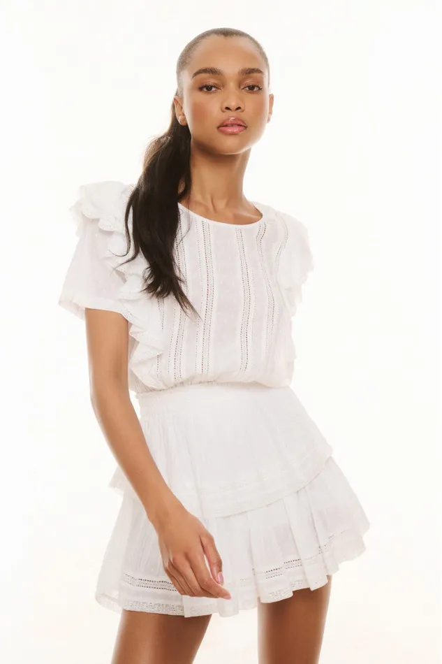 Women Dresses LoveShackFancy Natasha Heritage Mini Dress White