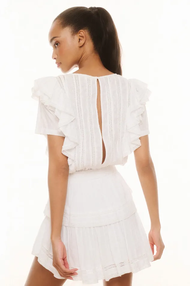Women Dresses LoveShackFancy Natasha Heritage Mini Dress White