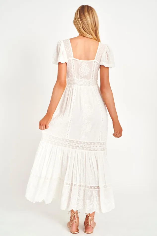 Women Dresses LoveShackFancy Norma Maxi Dress White