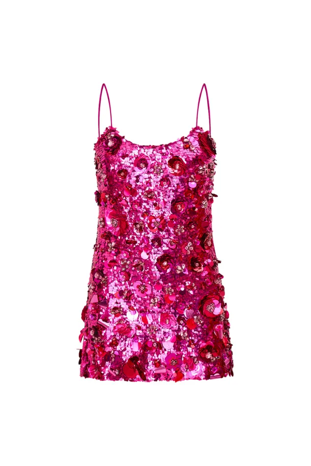 Women Dresses LoveShackFancy Rutherford Sequin Mini Dress Rouge Poppy