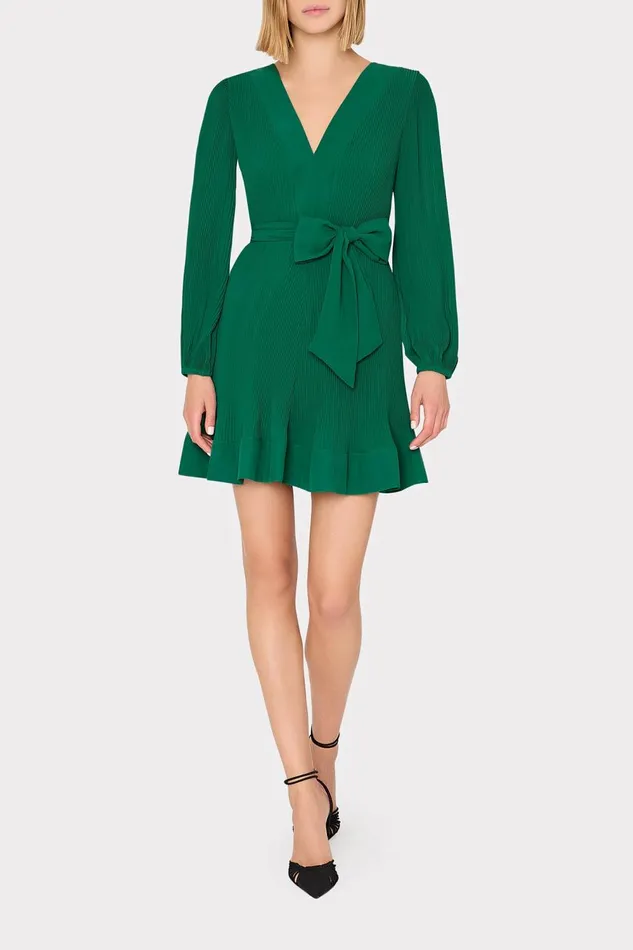Women Dresses Milly Liv Pleated Dress Dark Forest