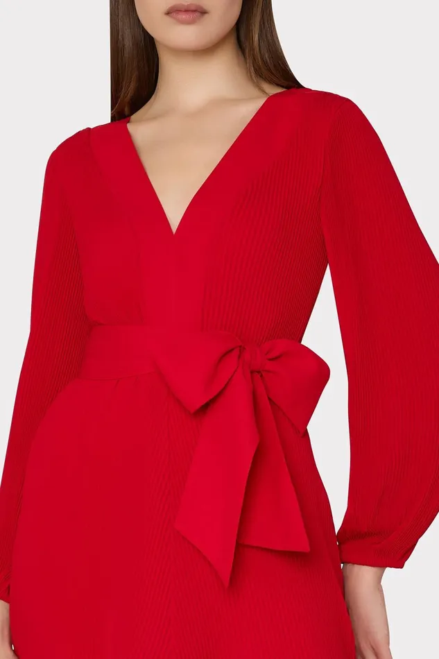 Women Dresses Milly Liv Pleated Dress Really Red