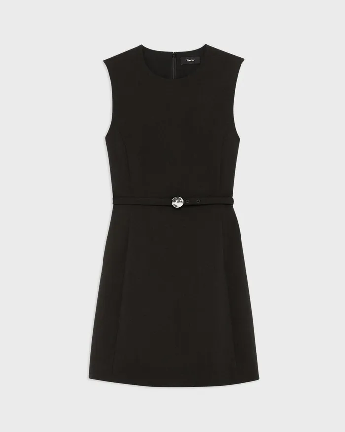 Women Dresses Theory Sculpted Sleeveless Dress In Double Weave Black