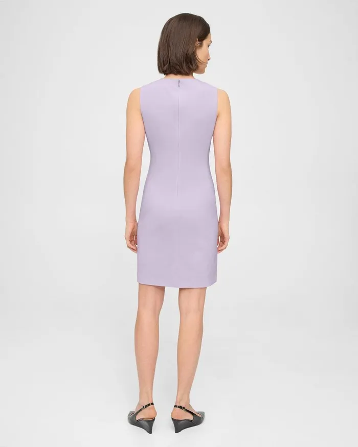 Women Dresses Theory Sleeveless Fitted Dress In Good Wool Lilac Sky