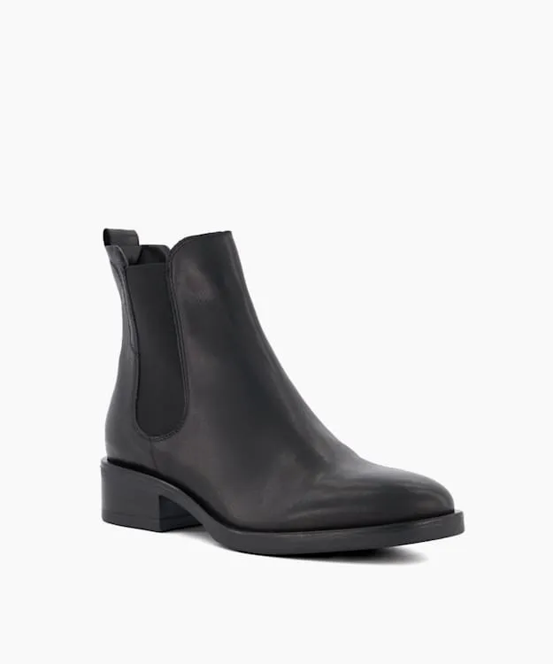 Women Dune London Ankle Boots Leather Chelsea Boots Black