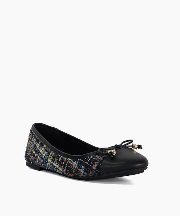 Women Dune London Ballet Pumps CharmDetail Ballet Shoes Multi Fabric