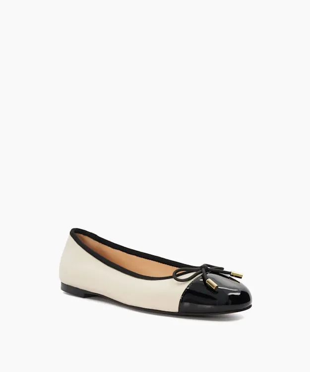 Women Dune London Ballet Pumps Toe Cap Ballet Pump White