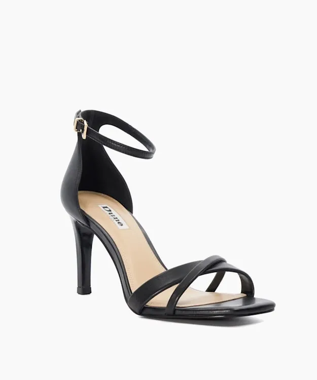 Women Dune London Black Sandals Ankle Strap Open Toe Sandals Black