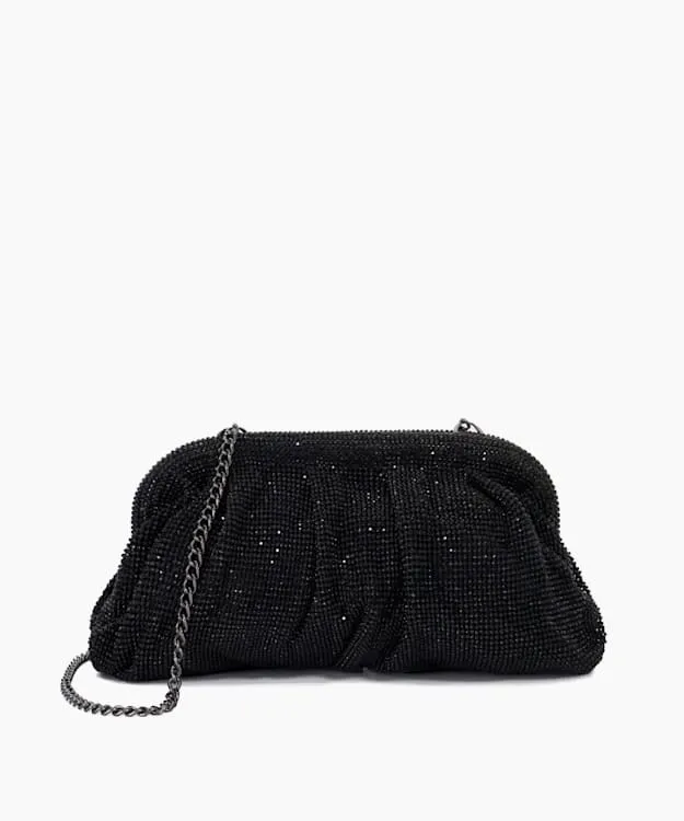 Women Dune London Clutch Bags Embellished Mesh Clutch Bag Black