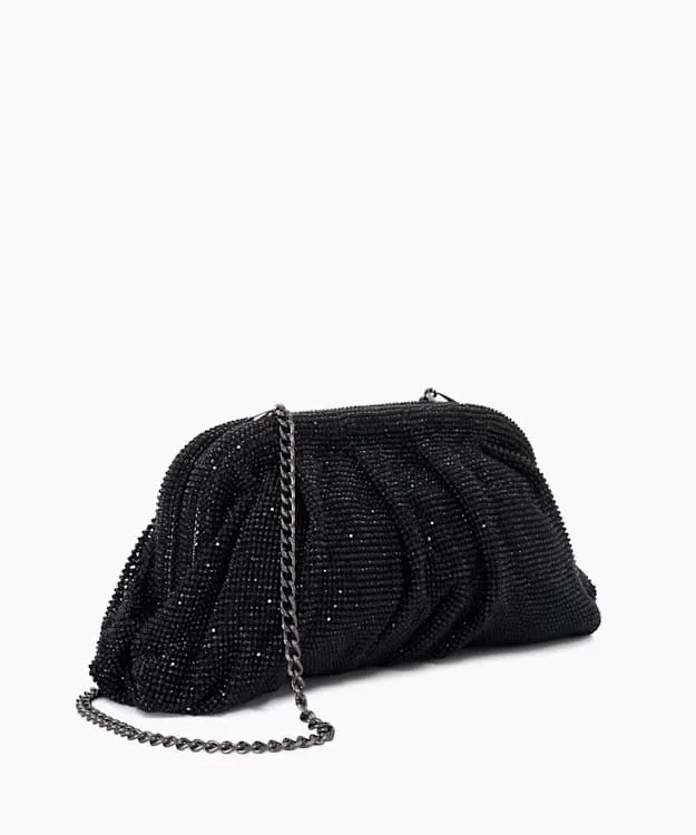 Women Dune London Clutch Bags Embellished Mesh Clutch Bag Black