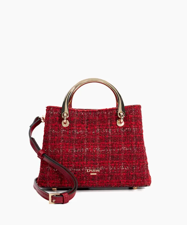 Women Dune London Handbags Boucle Tote Bag Red