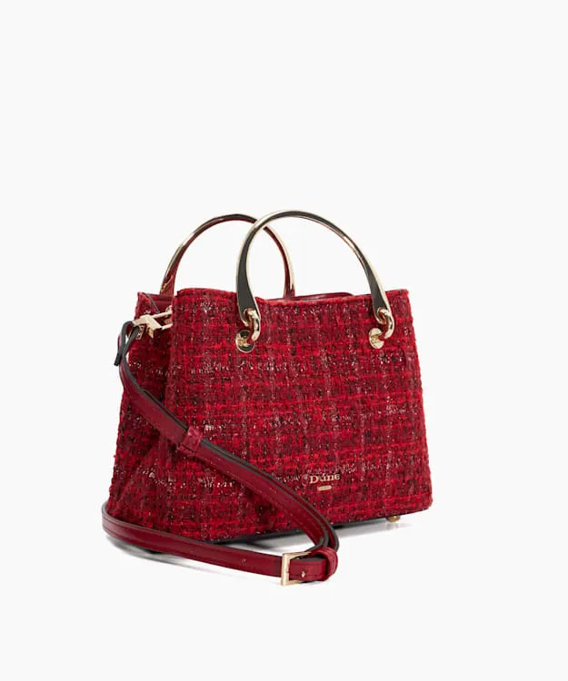 Women Dune London Handbags Boucle Tote Bag Red