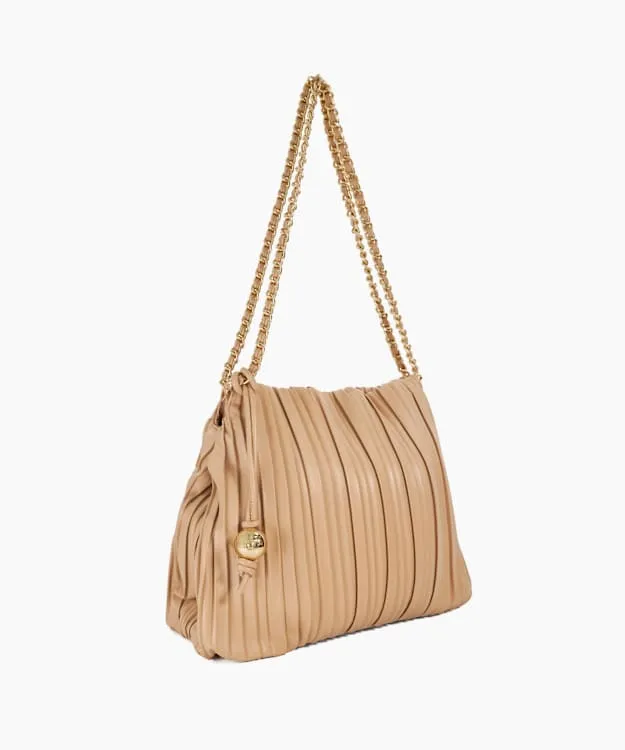 Women Dune London Handbags Pleated Chain Handle Bag Pink