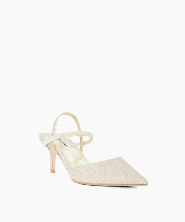 Women Dune London Heels Metallic Slingback Courts Metallic
