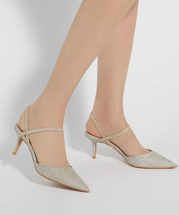Women Dune London Heels Metallic Slingback Courts Metallic