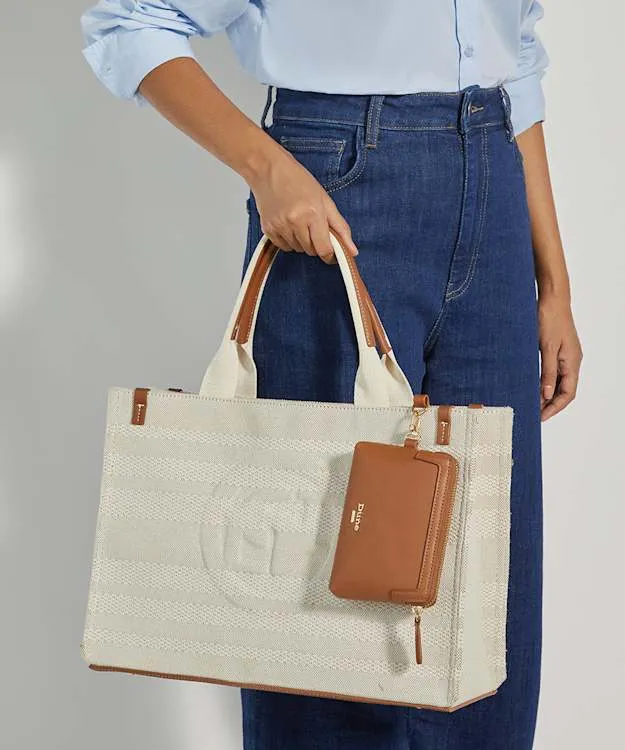 Women Dune London Tote Bags Embossed Tote Bag Neutral