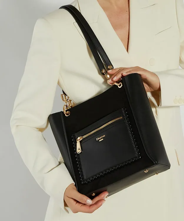 Women Dune London Tote Bags Long Handle Logo Tote Black