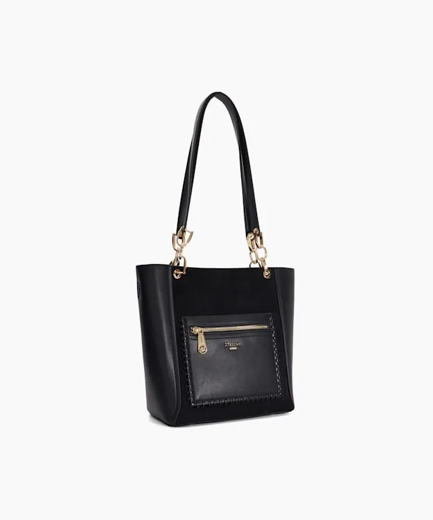 Women Dune London Tote Bags Long Handle Logo Tote Black