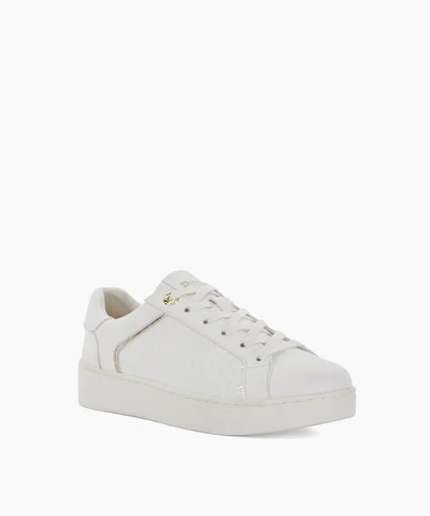 Women Dune London Trainers Lace Up Chunky Flatform Trainers White