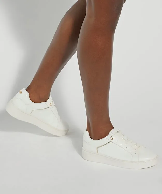 Women Dune London Trainers Lace Up Chunky Flatform Trainers White
