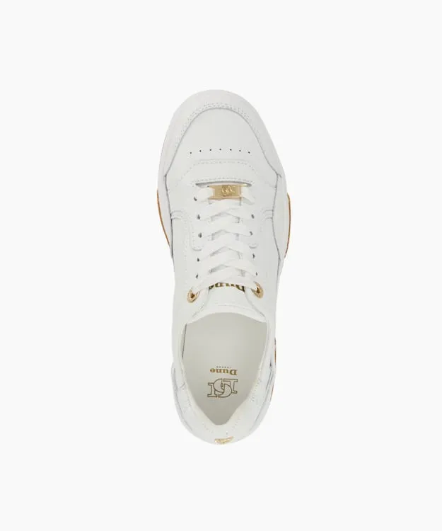 Women Dune London Trainers Perforated Lace Up Trainers White