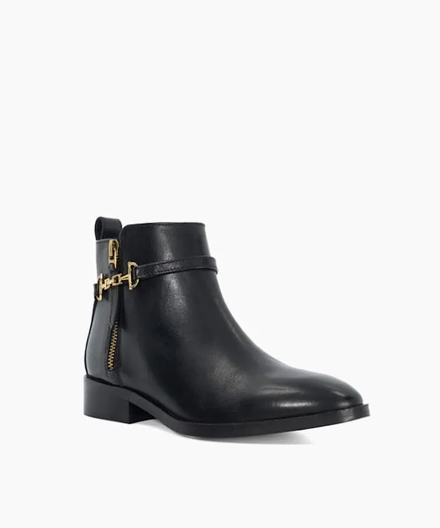 Women Dune London Wide Fit Boots Wide Fit Leather Ankle Boots Black