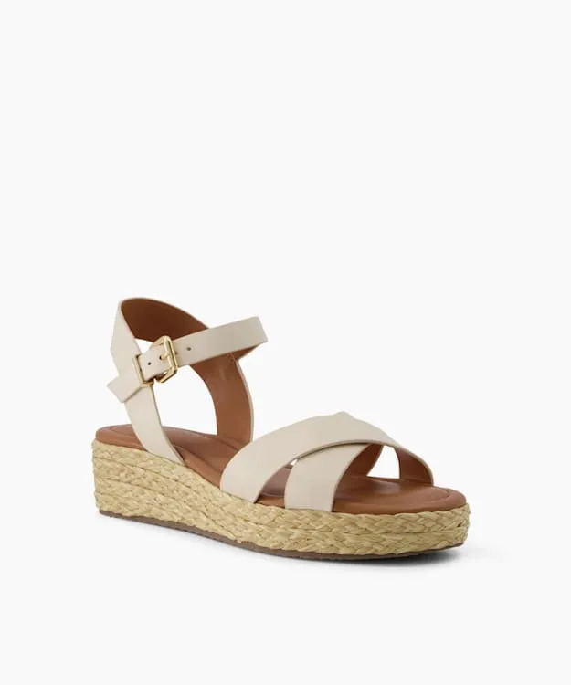 Women Dune London Wide Fit Sandals Wide Fit Woven Flatform Sandals Neutral