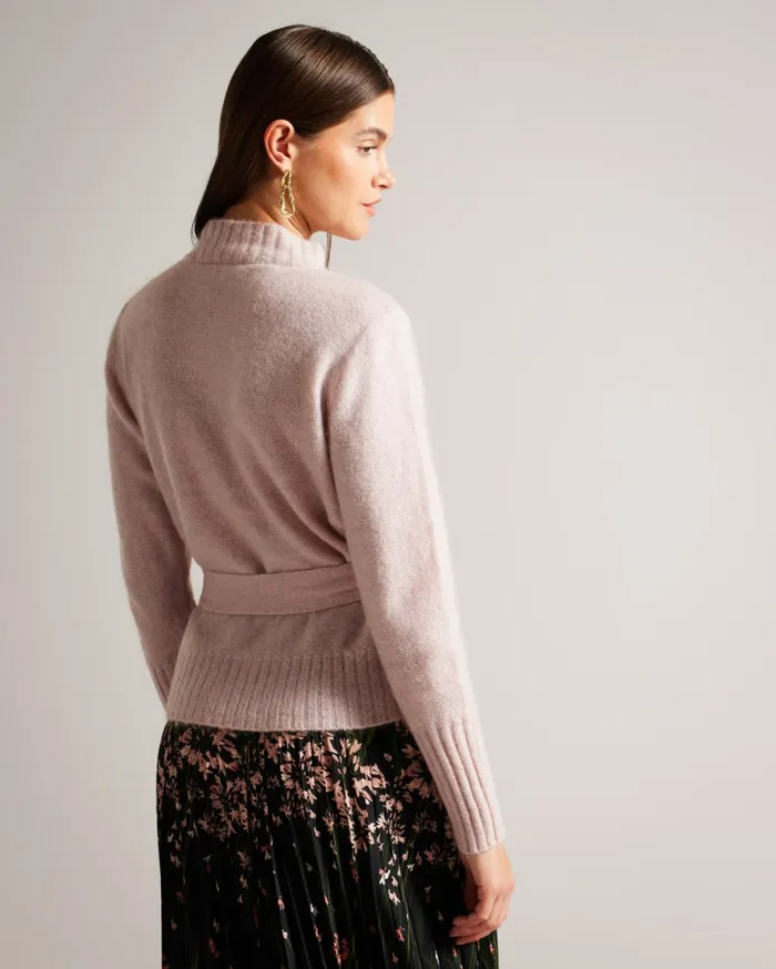 Women ELLIIAN 8211 Wool Blend Wrap Cardigan Dusky Pink Ted Baker Tops and Blouses Women ELLIIAN 8211 Wool Blend Wrap Cardigan Dusky Pink Ted Baker Tops and Blouses